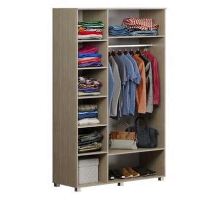 Шкаф Трёхстворчатый Амели Дуб Сонома Светлый/Белый Глянец (Ш-1350 х В-2109 х Г-515 мм)