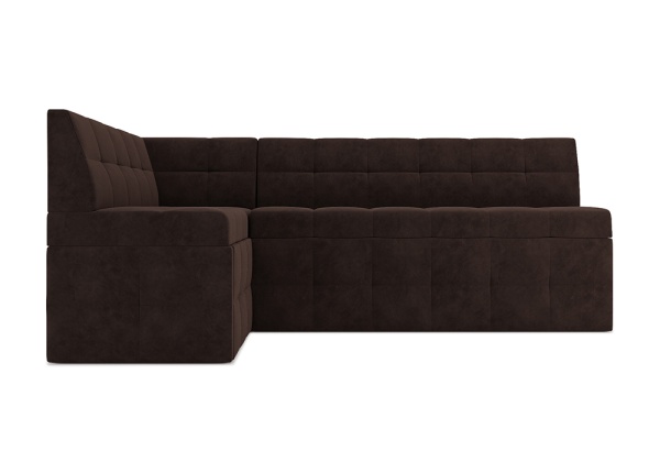 Кухонный угловой диван дельфин Атлантис велюр коричневый