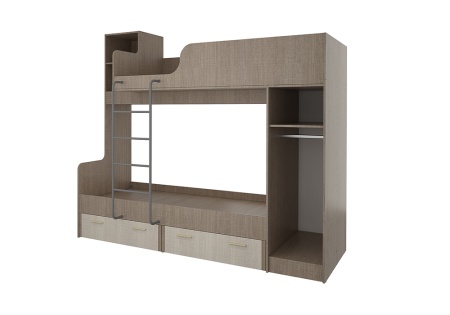 Двухъярусная кровать Юта крослайн карамель / латте